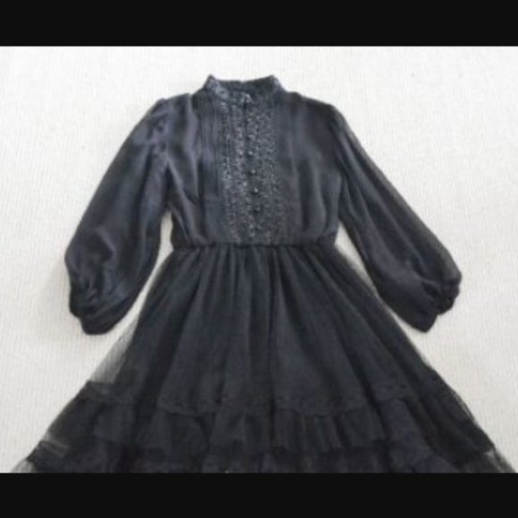 Authentic Alice & Olivia SUZE PUFF DRESS Tiered Lace Tulle Silk Dress $895.00 - Picture 5 of 16